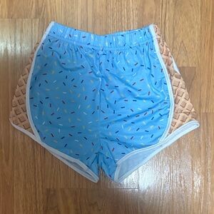 Blue Sprinkle Pattern Girls Shorts